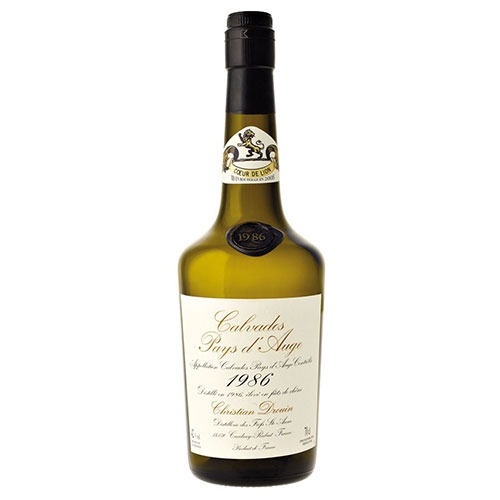 Fles - Calvados - Christian Drouin - Millésime 1986 - Pays d'Auge - 0,7l - 42%