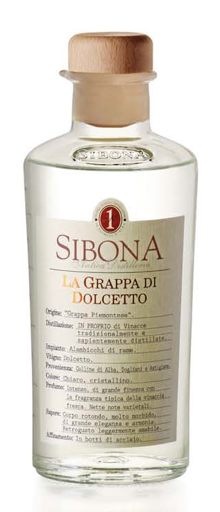 Fles - Grappa - Sibona - La Grappa di Dolcetto - 0,5l - 42%