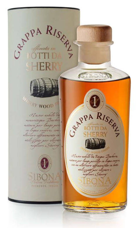 Fles - Grappa - Sibona - Sherry Wood Finish - 0,5l - 44%