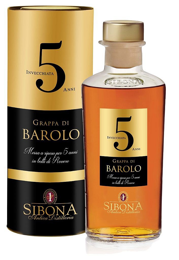 Fles & Case - Grappa Sibona Barolo 5 Y - 0,5l - 44%