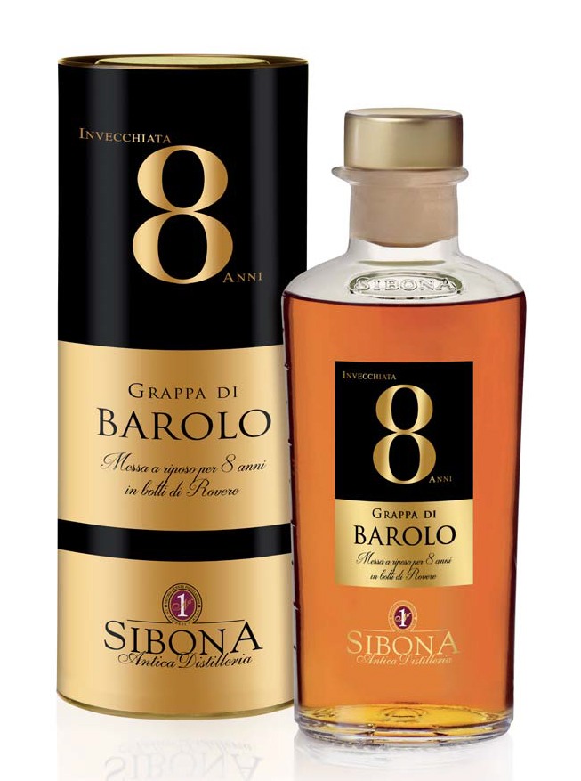 Fles - Grappa - Sibona -Barolo - 8yrs - 0,5l - 44%