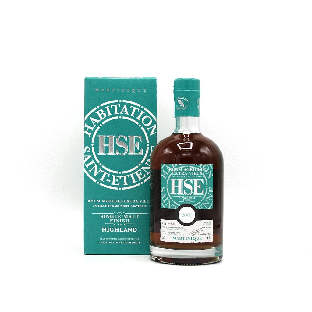 Fles & Case - Rum - Habitation Saint Etienne - Highland Malt - 2005 - 0,5l - 44%