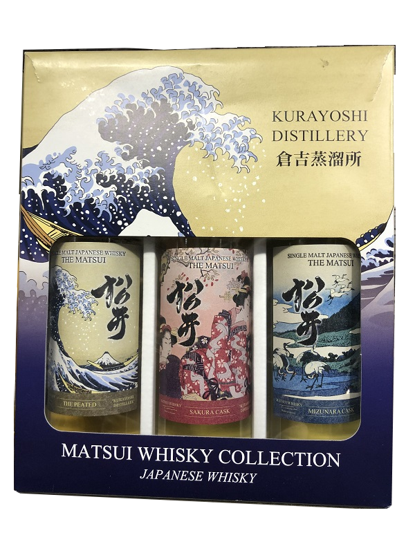 Giftpack 3xfles - Whisky - Japan - BBC - Kurayoshi Distillery - The Matsui Whisky Collection - 3x 0,2l - 48%
