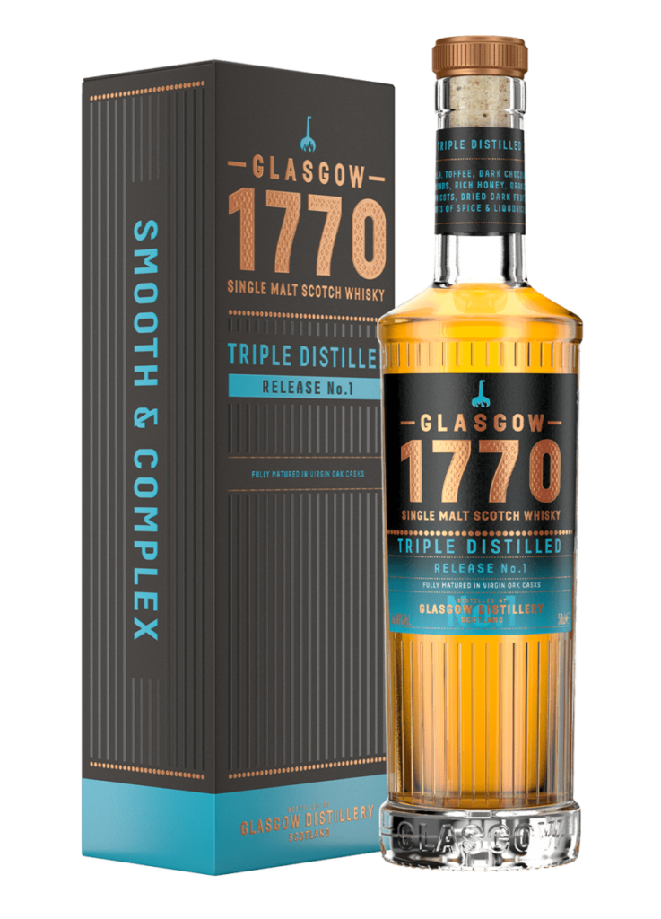Fles - Whisky - Glasgow Distillery - WHISKY 1770 TRIPLE DISTILLED 1ST RELEASE - 46% - 0,7l