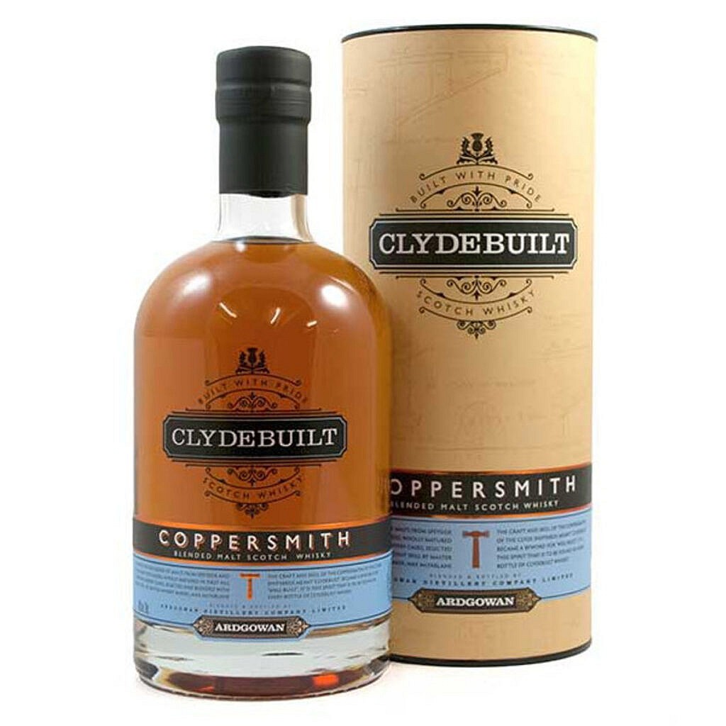 Fles & Round Case - Whisky - Ardgowan Clydebuilt Coppersmith - 48% - 0,7l