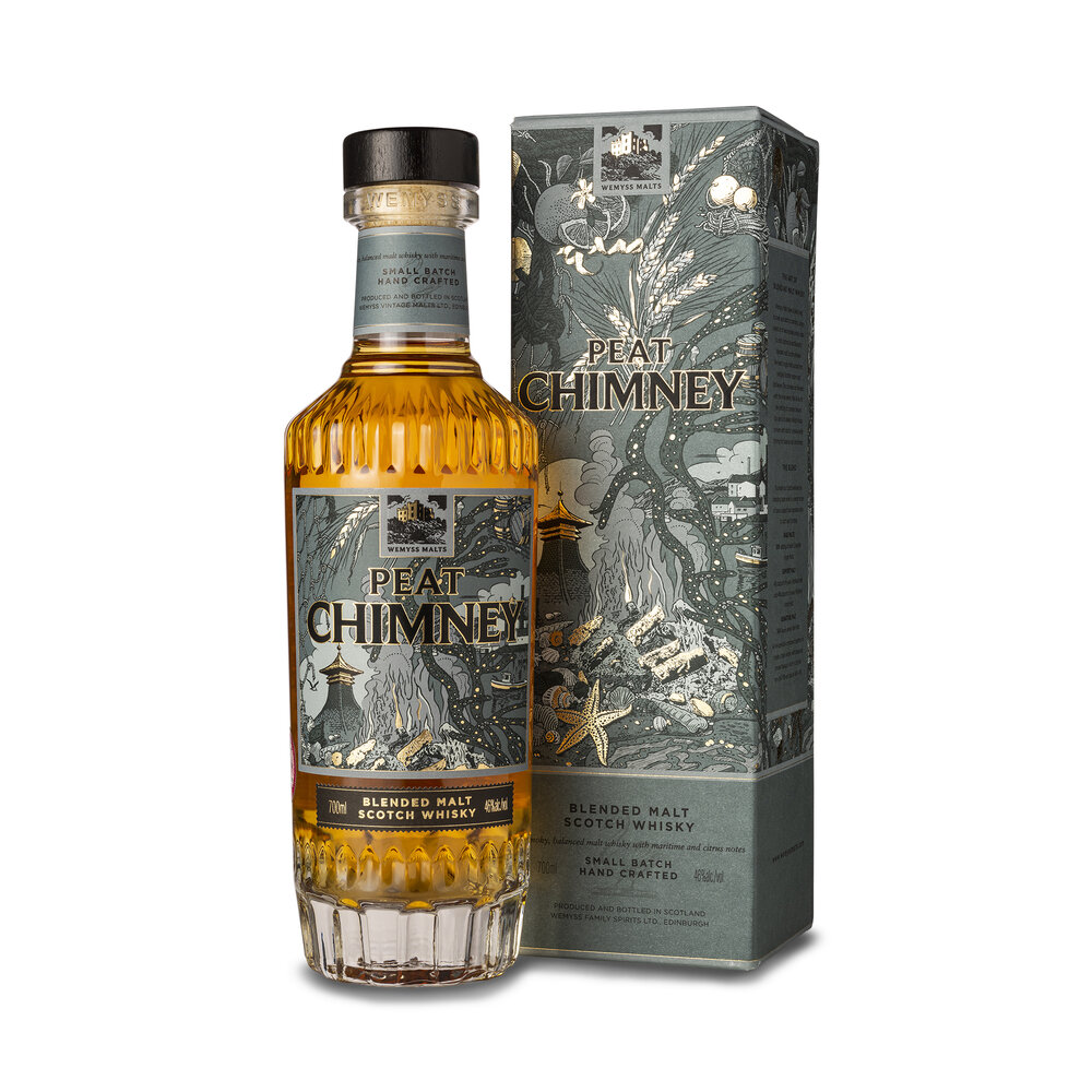 Fles - Whisky - Wemyss - Peat Chimney - blended malt - 2020 - 0,7 - 46%