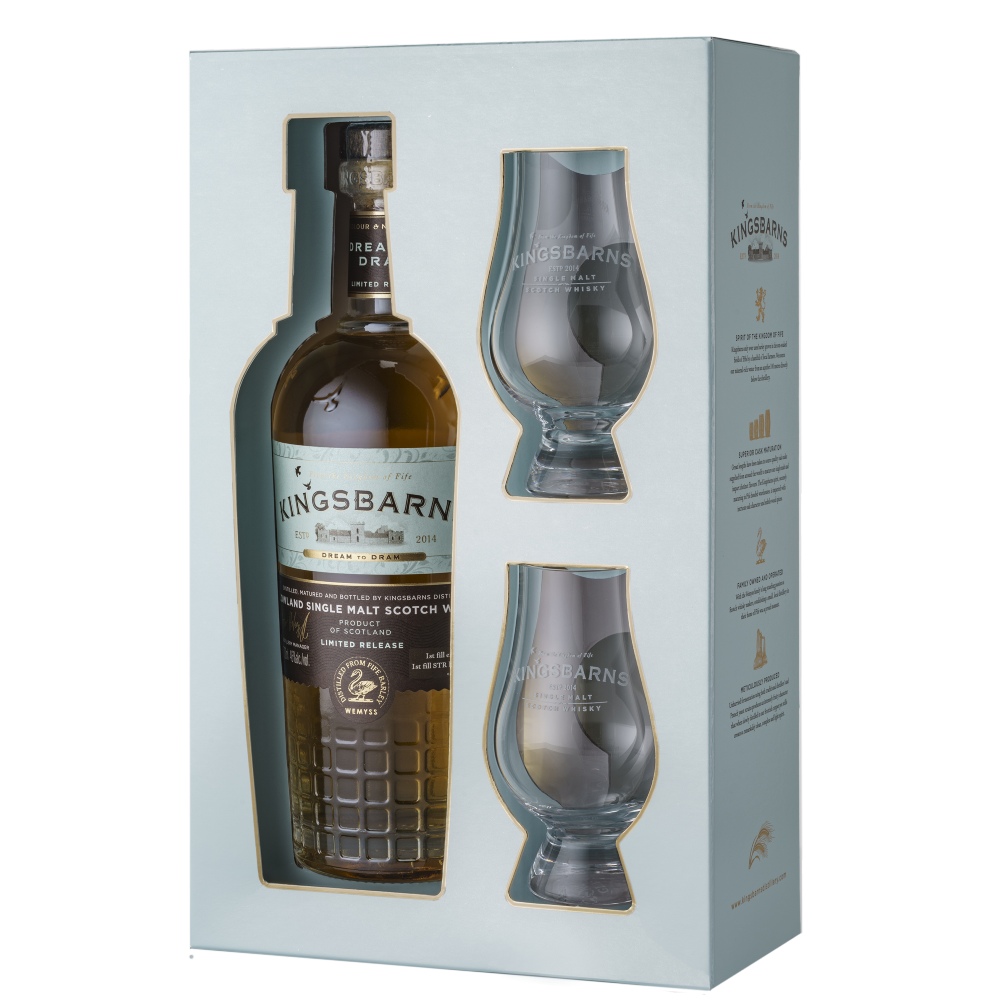 Kingsbarns Dream to Dram met 2 glazen