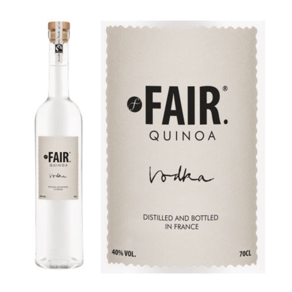 Vodka Fair Quinoa Vodka met label